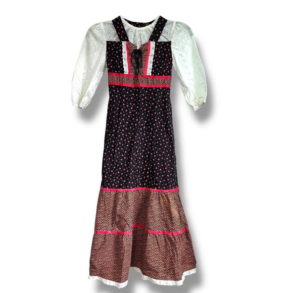 Cinderella Floral Girls Prairie Dress Size 14 Cottage Core Prairie Vintage - Picture 4 of 8